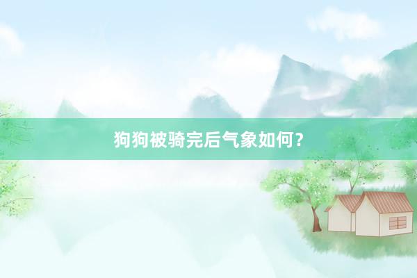 狗狗被骑完后气象如何？