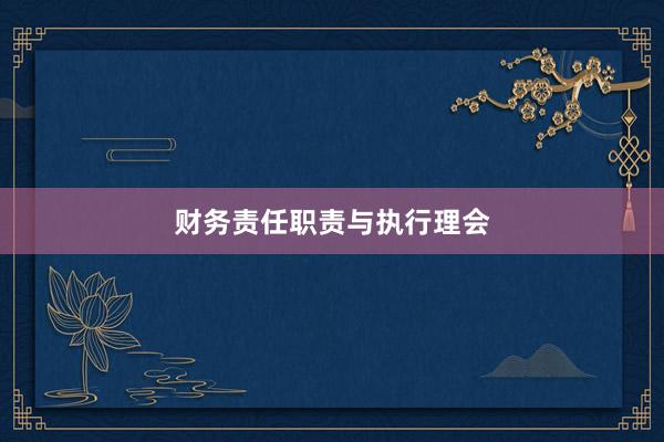 财务责任职责与执行理会